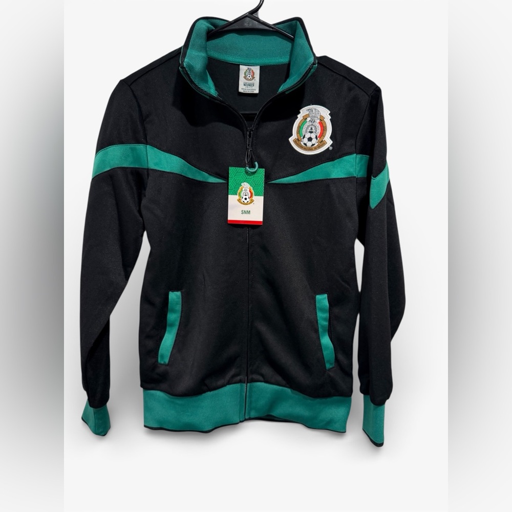 Kids Soccer Track Jacket - Black and Green